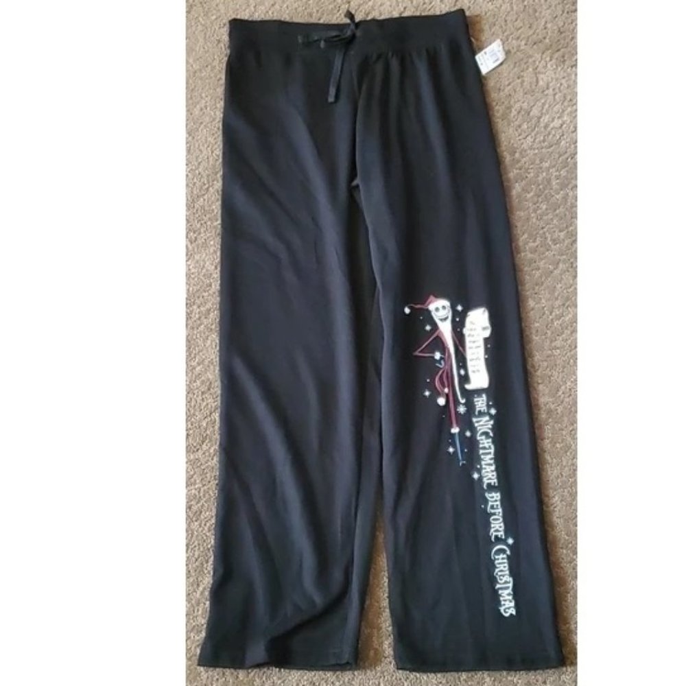 Juniors Jack Skellington Nightmare Before Christmas Sweat pants Pajamas Size Sm